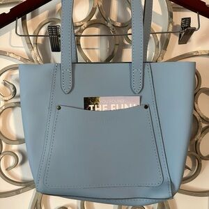 Portland Leather Juliette Tote in Glacial Blue